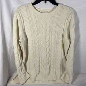 J.Jill Women’s Chenille Sweater Size Medium Cable Knit Casual Minimalist